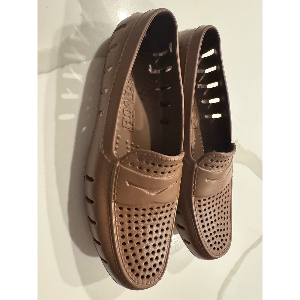 Floafers Mens Country Club Driver Brown White Waterproof EVA Foam Loafers 11